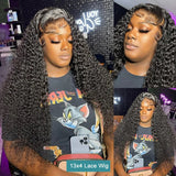 250% Density 30-34 Inch 13x6 HD Transparent Lace Frontal Wig - Deep Wave - Virgin Human Hair
