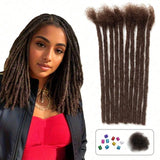 100% Real Human Hair Dreadlock Extensions | 8-14 Inch Colored Remy Locs (20/40/60 Strands, 0.6cm Thickness)