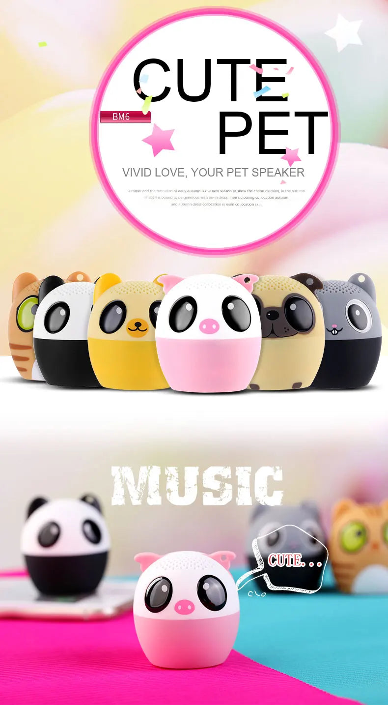Altavoz Bluetooth para exteriores, minialtavoz TWS para fiestas con diseño de animales de dibujos animados para Navidad. La mejor opción para regalar a un niño.