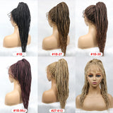 30" Braided Lace Front Wig for Black Women | African Braids with Baby Hair | Synthetic Glueless Mat Wig