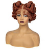 350# Ginger Orange Bantu Knotless Braids Wig | Full Lace | Baby Hair