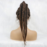 24" Box Braids 360 Lace Front Wig | Ponytail Style | Baby Hair | Synthetic African Braiding Hair