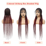 36" Ombre Honey Blonde Box Braids Wig | Full Lace | Cornrow Accents | Black to Blonde