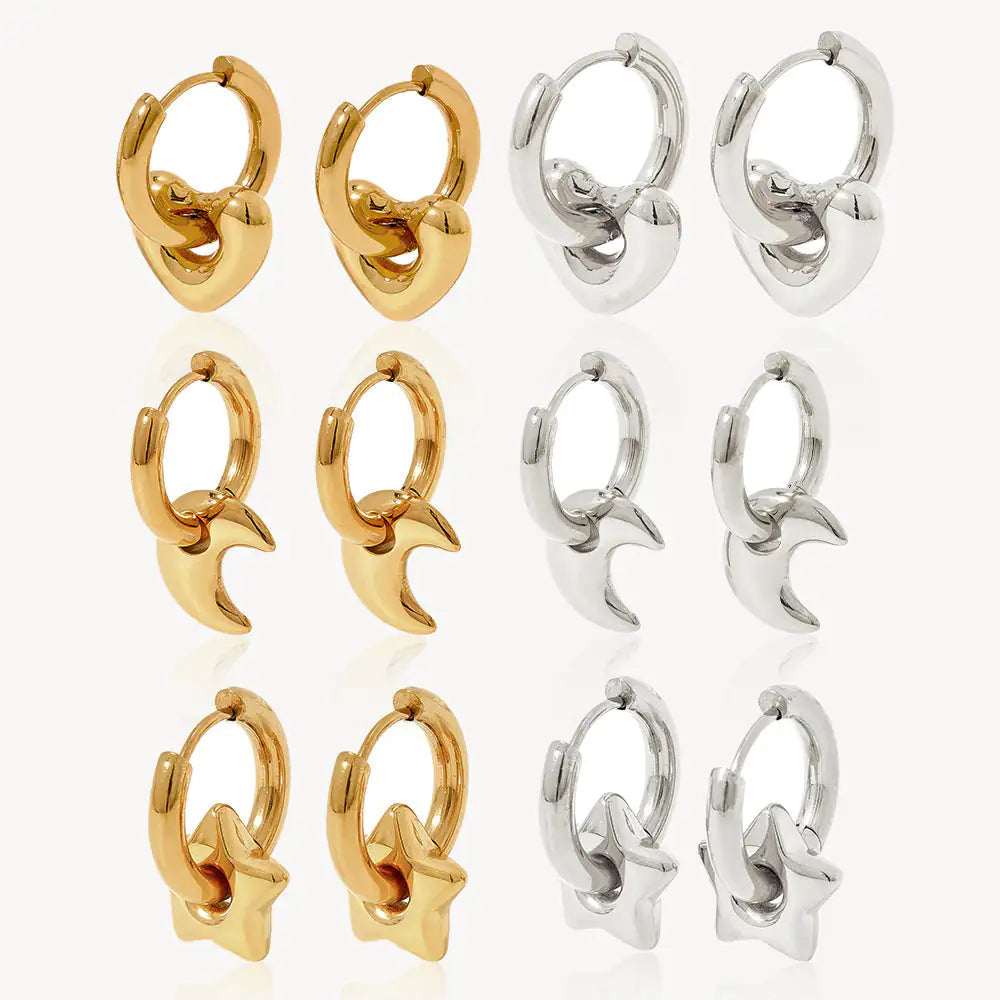 XINGX Earrings Stainless Steel Glossy Earrings - Lootquake