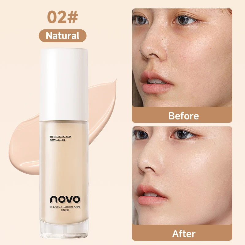 Base líquida con hialuronato, corrector de larga duración, crema BB, nutritiva con vitamina E, resistente al agua, modulable, mejora la uniformidad de la piel.