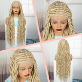 36" Boho Box Braids Wig with Curly Accents | HD Full Lace | Baby Hair