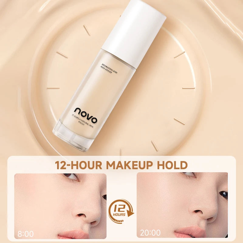Base líquida con hialuronato, corrector de larga duración, crema BB, nutritiva con vitamina E, resistente al agua, modulable, mejora la uniformidad de la piel.