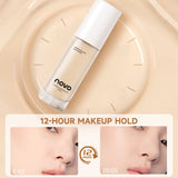 Base líquida con hialuronato, corrector de larga duración, crema BB, nutritiva con vitamina E, resistente al agua, modulable, mejora la uniformidad de la piel.