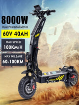 Electric Scooter DUOTTS D99 D88 K8 6000W Dual Motor 60V 40Ah Battery High Power E-Scooter Folding Off-Road Seat Electric Scooter