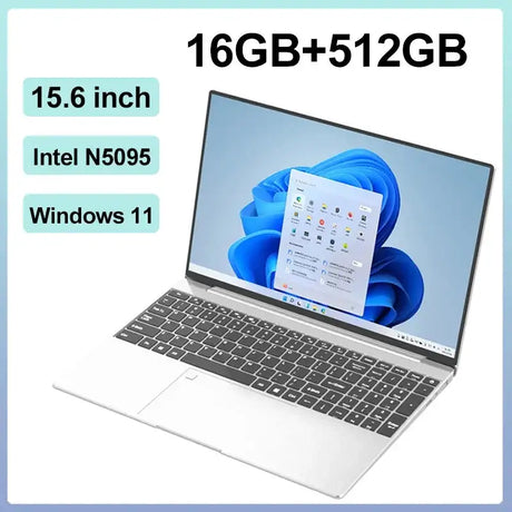 2025 New Laptop 15.6 Inch 32GB Ram DDR4 2TB SSD Windows 11/10 Notebook Pc Gamer Intel N5095 Office Computer Backlit Fingerprint - Lootquake