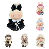 Labubu 17 cm Poupée Mode Mignonne Peluche Poupée Vêtements Ensemble pour Garçons avec Vêtements et Accessoires Convient pour Poupées Mode Peluche