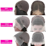 13x6 Lace Frontal Human Hair Wig | Straight Brazilian Remy Hair | Natural Black | 150%/180% Density | Pre-Plucked