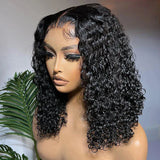 200% Density Short Curly Bob Wig 13x4 Lace Front Wet & Wavy Deep Wave Brazilian Remy Human Hair 4x4 Closure