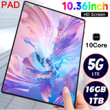 Tablette 5G 2025 de 10,36 pouces, Android 13.0, 16 Go de RAM, 1 To de ROM, batterie 12 000 mAh, 16 MP, 32 MP, 10 cœurs, double SIM, réseau, Bluetooth