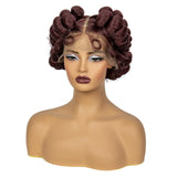 350# Ginger Orange Bantu Knotless Braids Wig | Full Lace | Baby Hair