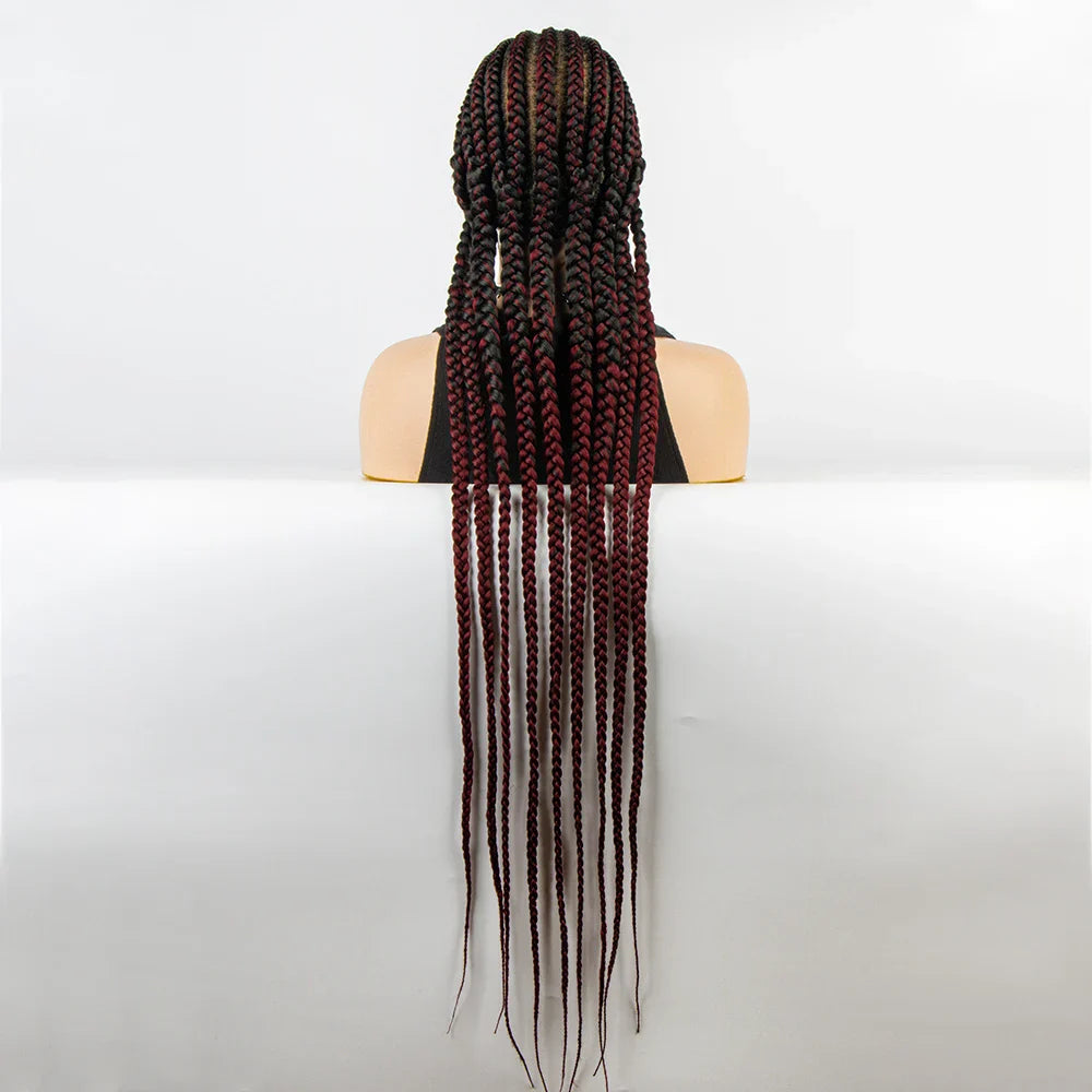 36" Long Cornrow Braids Wig | Full Lace Frontal | Baby Hair