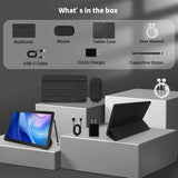 Tableta Android A10L de 10 pulgadas, 12 GB de RAM, 64 GB de ROM, pantalla táctil IPS HD con teclado, estuche, ratón y lápiz óptico, kit de tableta 8 en 1