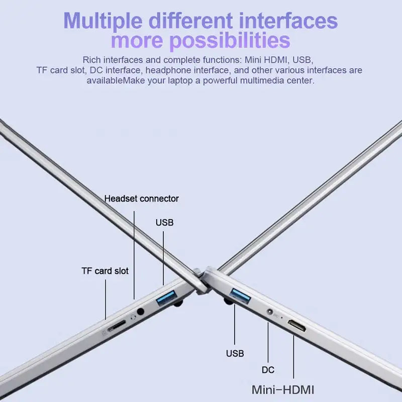 14.1" Ultra-Slim Laptop 16GB RAM 2TB SSD Intel CPU Windows 11 Pro FHD Anti-Glare Multilingual Office/Study PC - Lootquake