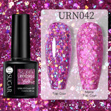URSUGAR 7.5ml Solid Color Gel Polsih Classic Matte Glossy DIY Nail Art Trendy Reflective Glitter Nail Gel UV LED Soak Off