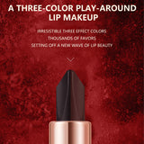 Ocheal Satin-Like Color-Holding Tri-Color Lipstick  Waterproof Long Lasting Liquid Lipstick Tint Moisturizing Tear Off Lip Stain