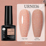 URSUGAR 7.5ml Solid Color Gel Polsih Classic Matte Glossy DIY Nail Art Trendy Reflective Glitter Nail Gel UV LED Soak Off