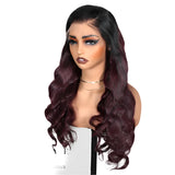 7x6 Burgundy PartingMax Glueless HD Lace Wig | Straight Body Wave Water Wave Burmese Curly