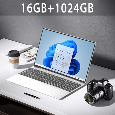 15.6" Ultra Slim Laptop 16GB RAM 2TB SSD Intel N3700 Notebook Gamer  1920*1080  Display Office Study Computer PC Windows 11 Pro - Lootquake