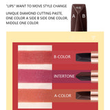 Ocheal Satin-Like Color-Holding Tri-Color Lipstick  Waterproof Long Lasting Liquid Lipstick Tint Moisturizing Tear Off Lip Stain
