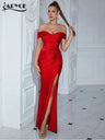 Adyce New Evening Maxi Long Dress For Women Elegant Off Shoulder Strapless Sexy High Split Club Party Celebrity Evening Vestidos - Lootquake