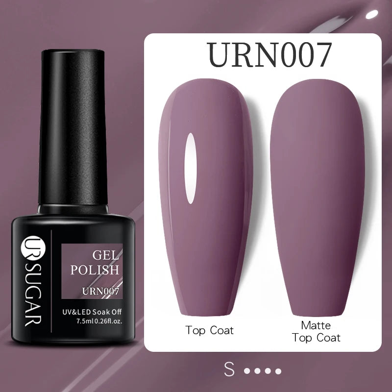 URSUGAR 7.5ml Solid Color Gel Polsih Classic Matte Glossy DIY Nail Art Trendy Reflective Glitter Nail Gel UV LED Soak Off