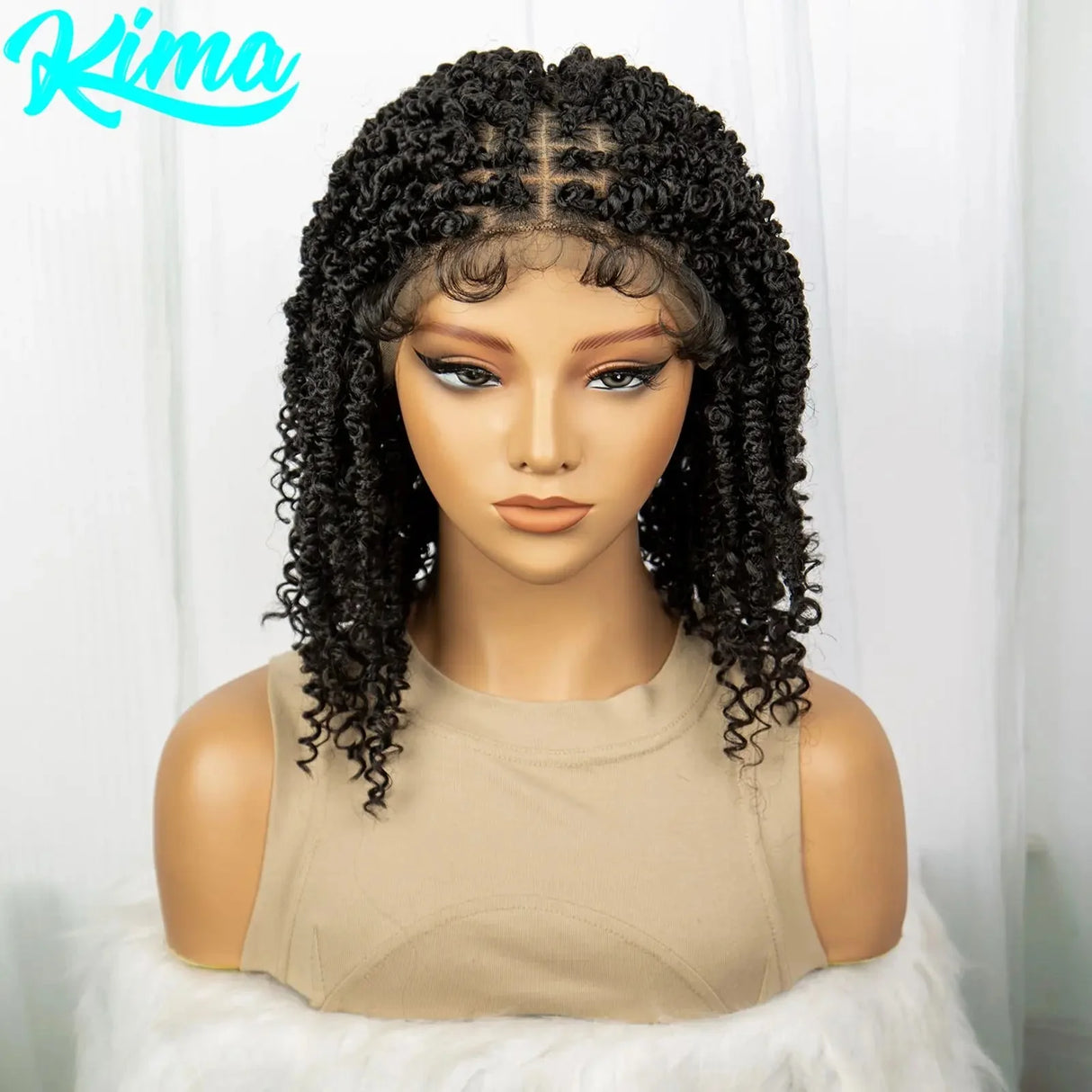 1B/27 Short Passion Twist Lace Front Wig | Knotless Braids | Baby Hair | Synthetic Twist Spring Wig