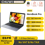 CHUWI HeroBook Pro Laptop 14.1 Inch FHD Screen Intel Celeron N4020 Dual Core UHD Graphics 600 GPU 8GB DDR4 256GB SSD Windows 11 - Lootquake