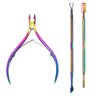 4 Pcs/Set Professional Stainless Steel Nail Cutter Scissor Nippers Muti Function Cuticle Pusher Remover Nail Care Manicure Kits