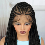 36" Natural Straight Cornrow Braids Wig | Lace Front | Baby Hair