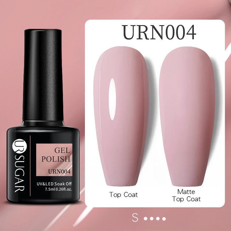 URSUGAR 7.5ml Solid Color Gel Polsih Classic Matte Glossy DIY Nail Art Trendy Reflective Glitter Nail Gel UV LED Soak Off