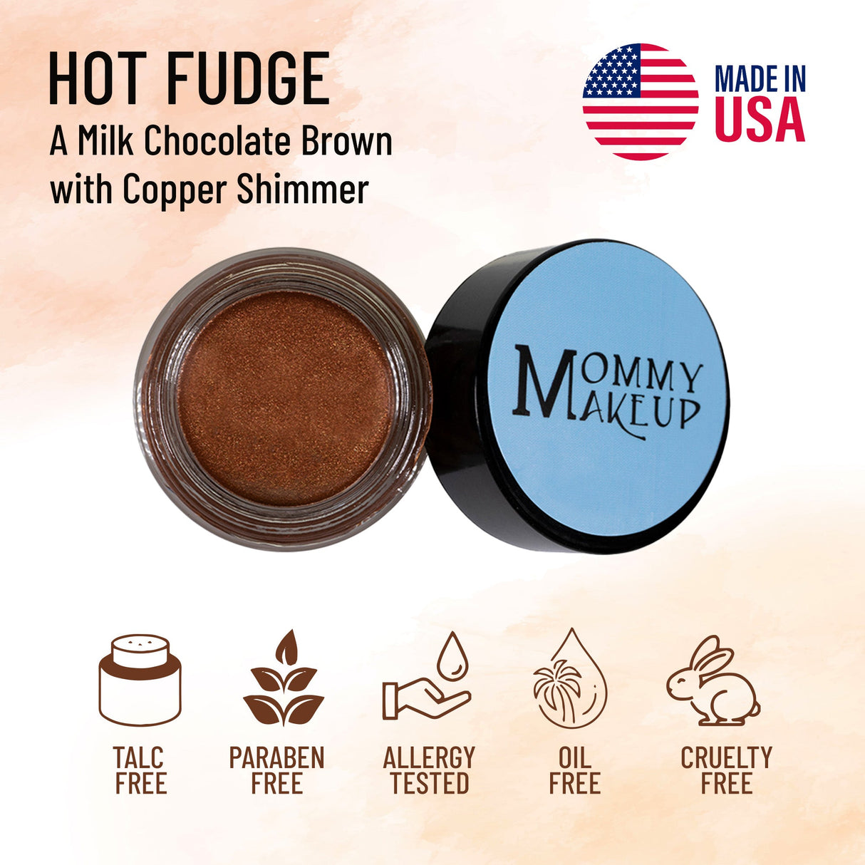 Hot Fudge Any Wear Creme - A Waterproof Multi-tasking creme to powder product for eyes, cheeks & lips. Can be worn anywhere