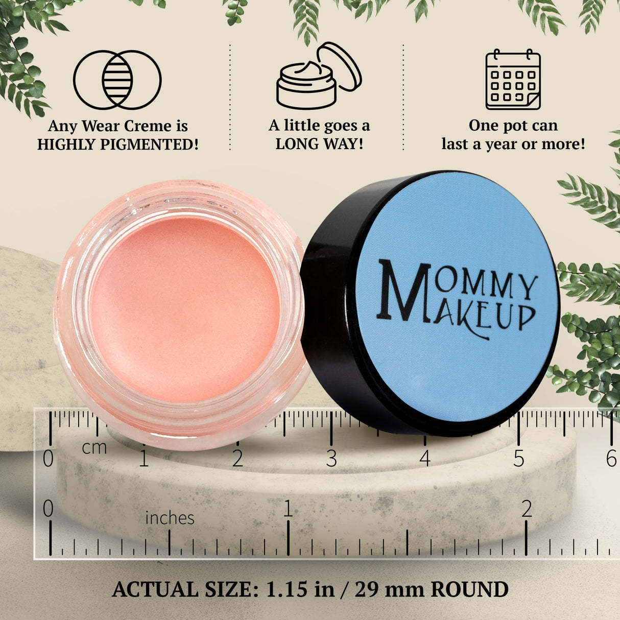 Duchess Any Wear Creme: Un producto multiusos, resistente al agua, que se transforma en crema y polvo para ojos, mejillas y labios. Se puede usar en cualquier lugar.