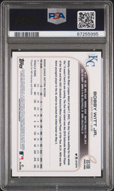 Tarjeta de béisbol de Bobby Witt Jr. #US100 Rookie RC, actualización Topps 2022, PSA 10 Gem Mint