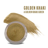 Golden Khaki Any Wear Creme: Un producto multiusos, resistente al agua, que se transforma en crema y polvo para ojos, mejillas y labios. Se puede usar en cualquier lugar.