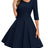 Aupuls 1950s Dresses for Women Long Sleeve Cocktail Dress Vintage Dress Swing Dresses Fall Navy Dresses for Women Wedding Guest Dresses for Women Navy M - Lootquake