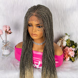 30" Twist Braided Lace Front Wig | Knotless Braids | Long Straight Hair | Heat Resistant Synthetic Wig | For Black Women