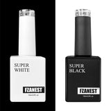 FZANEST Super Black Gel Nail Polish High Pigment Nail Gel Polish Lacquer Soak off UV LED Gel Pure Black White Color Nail Art