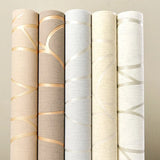 Papier peint décoratif pour chambre à coucher, 53 cm, autocollants muraux épais, rayures courbes, résistant à l'humidité, non tissé, style européen moderne