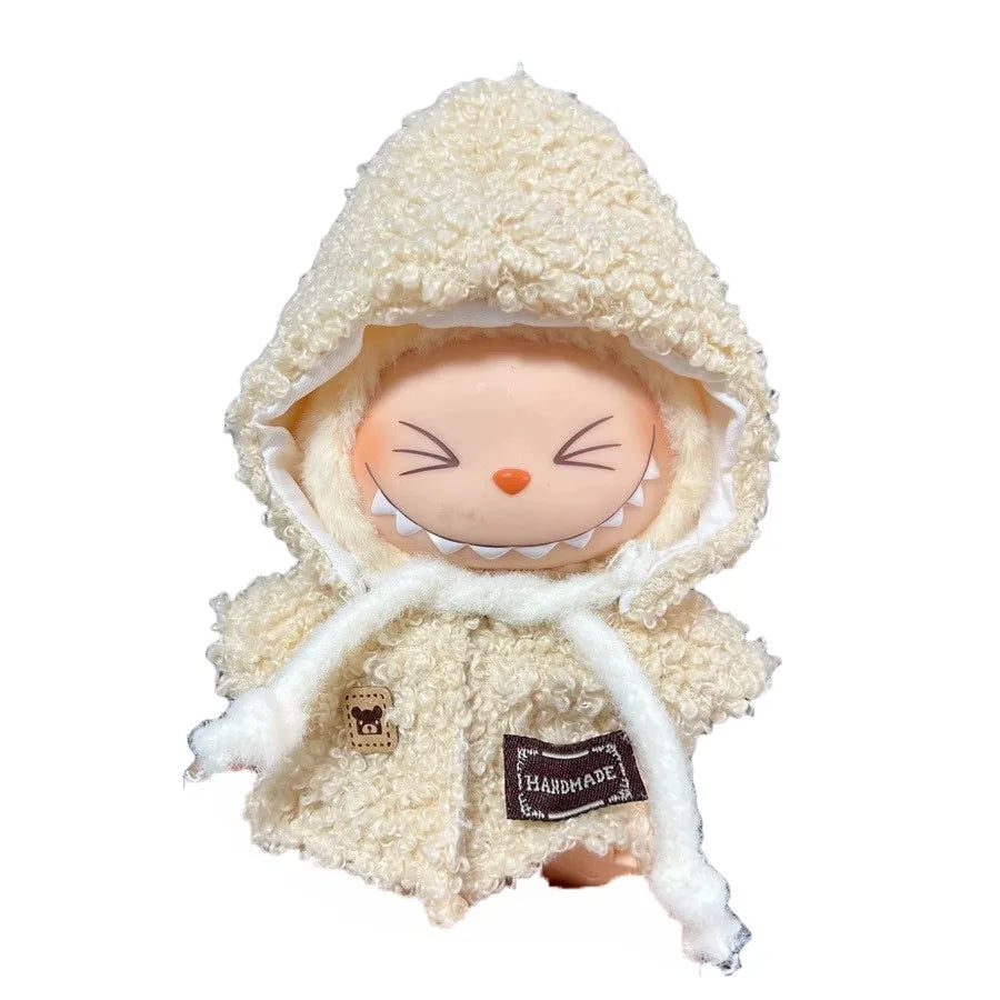 Labubu 17 cm Poupée Mode Mignonne Peluche Poupée Vêtements Ensemble pour Garçons avec Vêtements et Accessoires Convient pour Poupées Mode Peluche