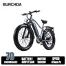 Bicicleta eléctrica BURCHDA RX80 para adultos, motor de 1000 W, batería de 48 V 20 Ah, neumáticos anchos todoterreno de 26", bicicleta eléctrica para montaña y nieve, ciclismo todoterreno