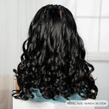 18" Bouncy Wavy Knotless Braids Wig | Full Lace | Bangs | Baby Hair