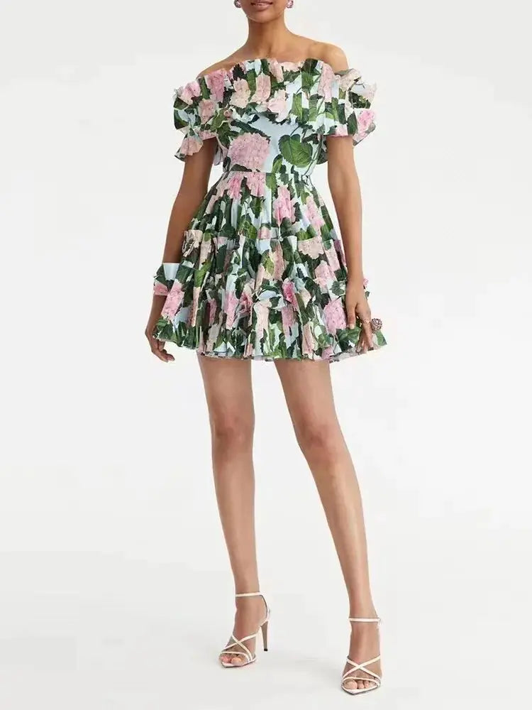 Summer Floral Ruched Dresses - Lootquake