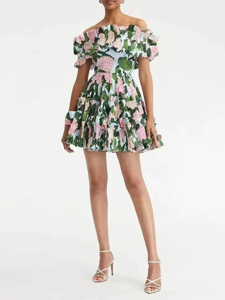 Summer Floral Ruched Dresses - Lootquake