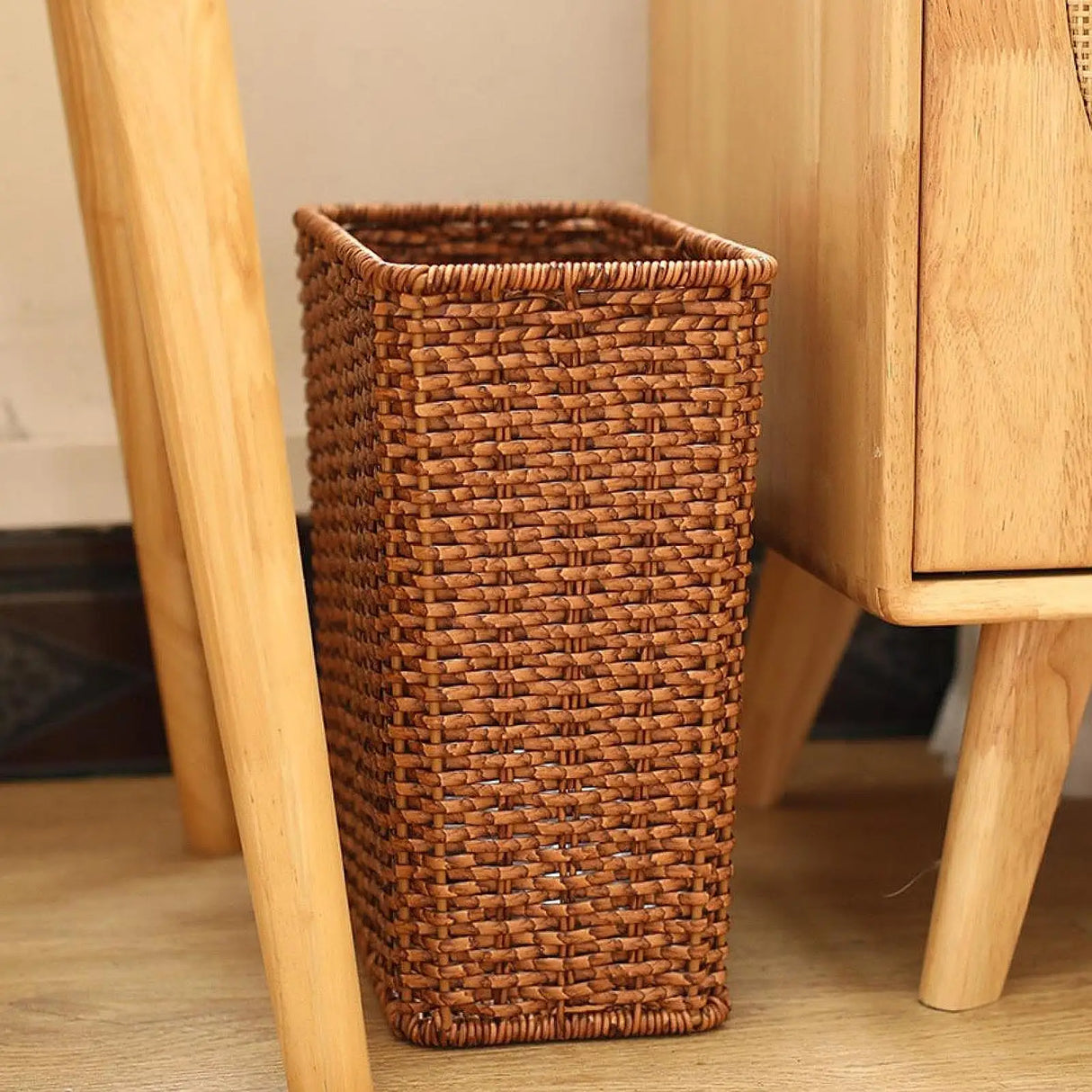 Trash Can Space Saving Dustbin Narrow Space Sturdy Garbage Bin Wastebasket for Laundry Bathroom Kitchen Home Living Room