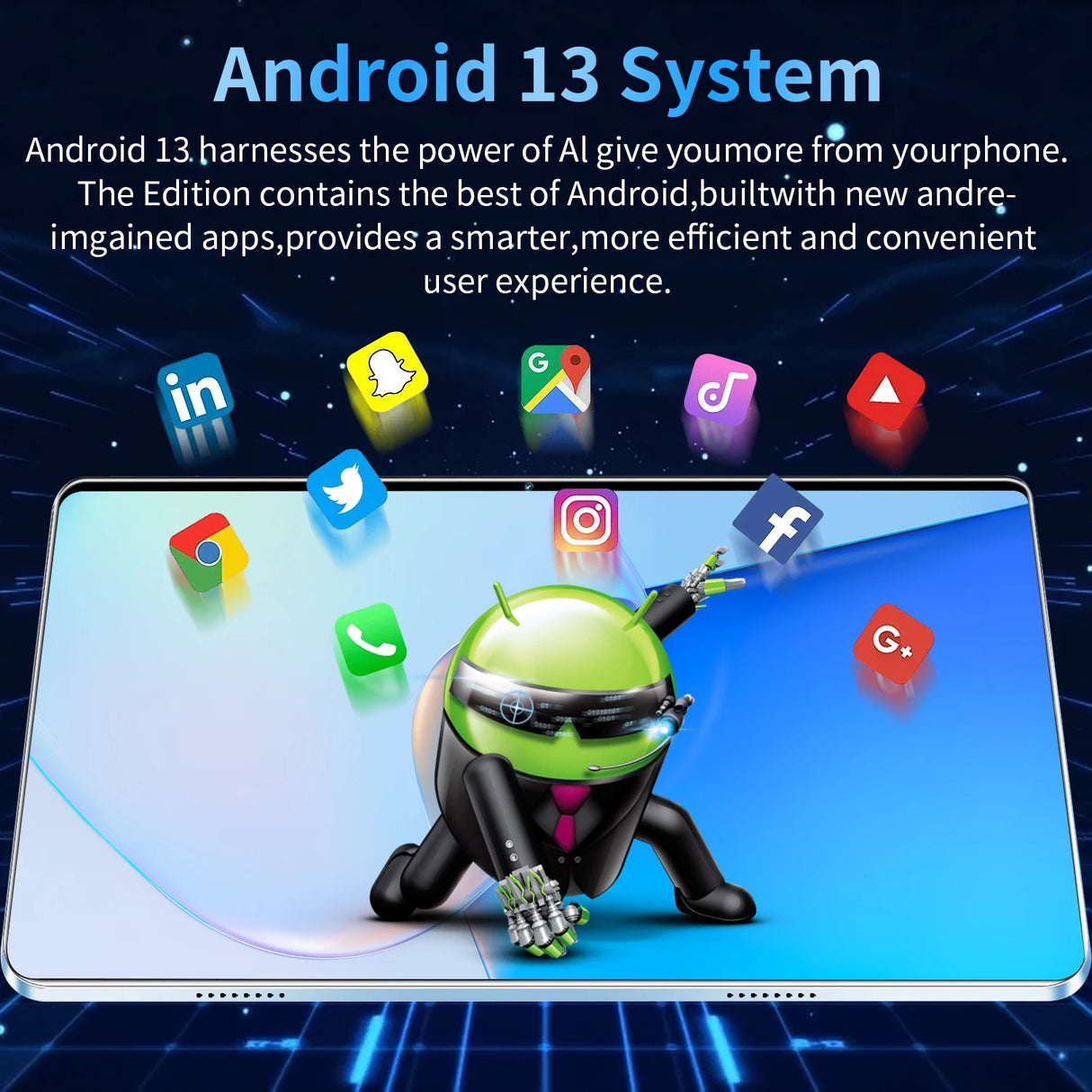 Tablette Android 13.0 de 10,36 pouces, version mondiale 2025, 16 Go de RAM, 1 To de ROM, 16 MP, 32 MP, 12 000 mAh, réseau Bluetooth, 5G, Wi-Fi